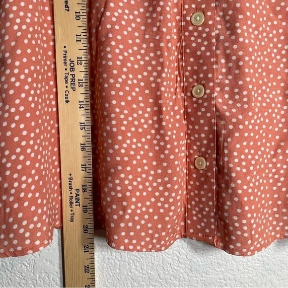 GAP skirt Polka Dot Pink Midi NWT Button Up Front Women’s Size 10 - Picture 2 of 7